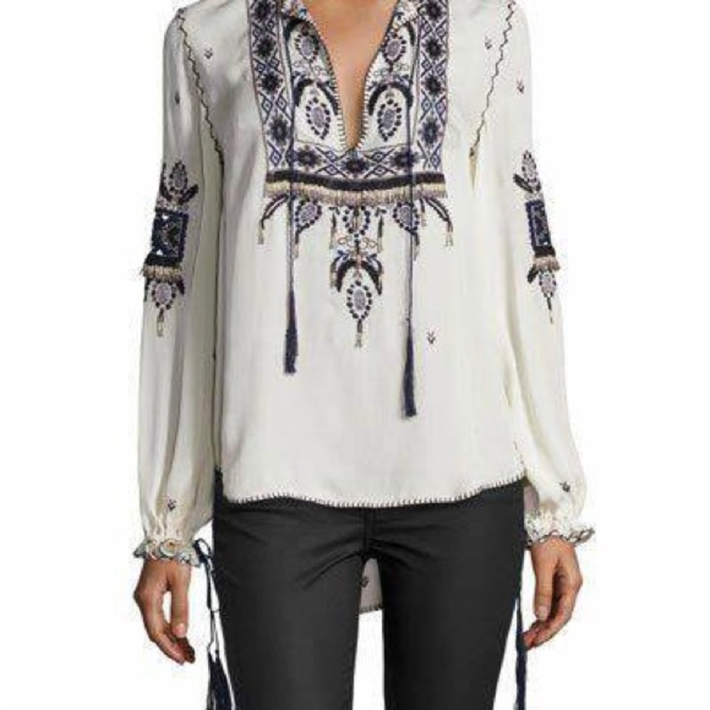 Haute Hippie Talitha silk Boho blouse